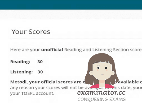 Puntuaciones perfectas de 30 en trampas del TOEFL