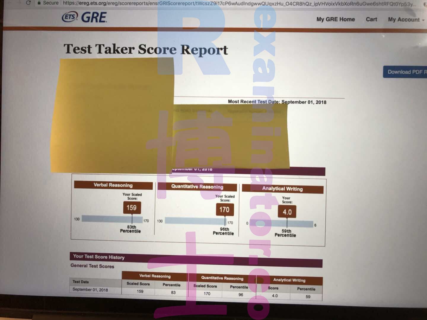 score image for GRE 부정행위 success story #27