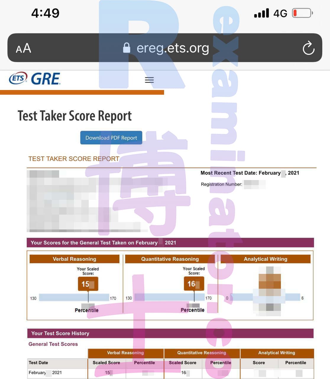 score image for GRE 부정행위 success story #109