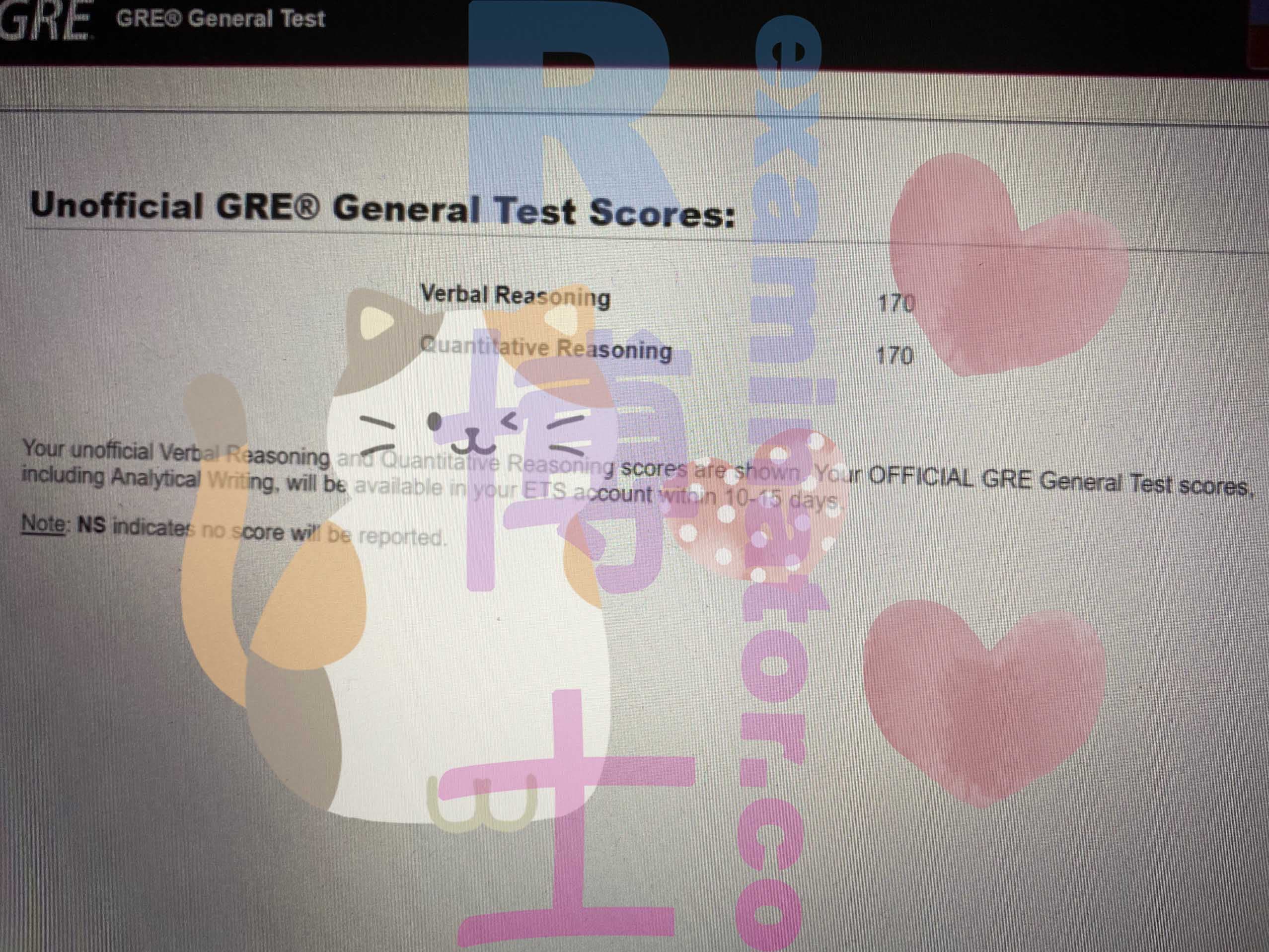 score image for GRE 부정행위 success story #277