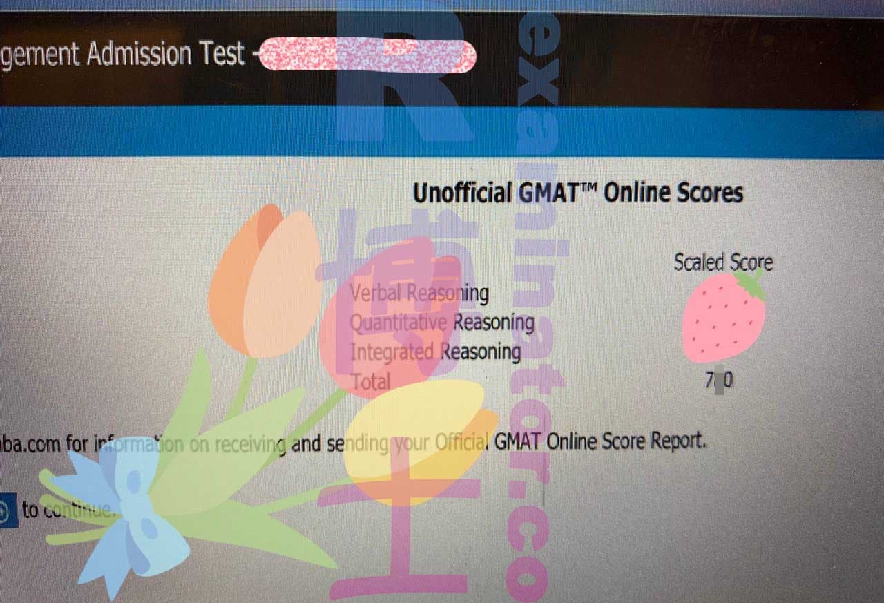 score image for GMAT 부정행위 success story #295