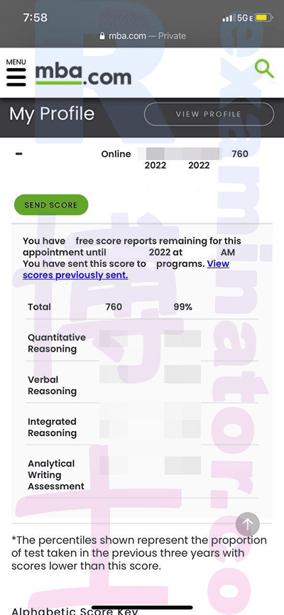 score image for GMAT 부정행위 success story #327