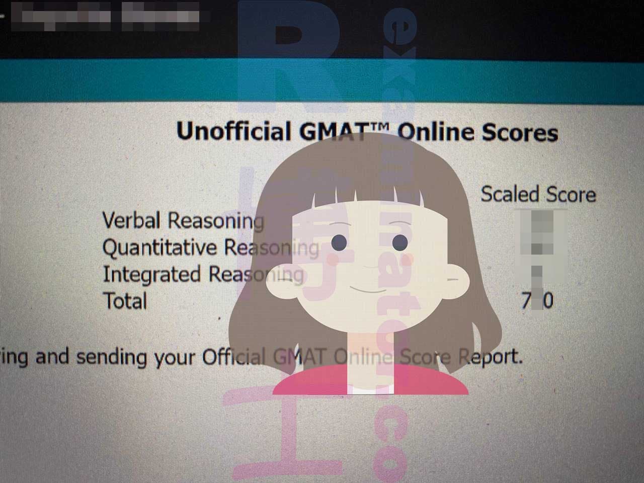 score image for GMAT 부정행위 success story #487