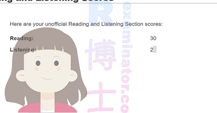 score image for TOEFL 부정행위 success story #533