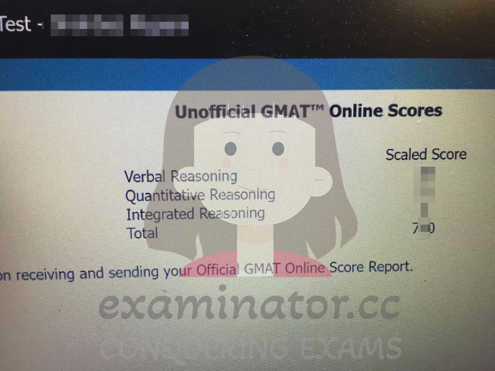 score image for GMAT 부정행위 success story #608